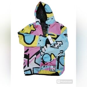 NWT REASON brand pullover windbreaker.  "Anorak".   Mens or Womens. Size Medium.